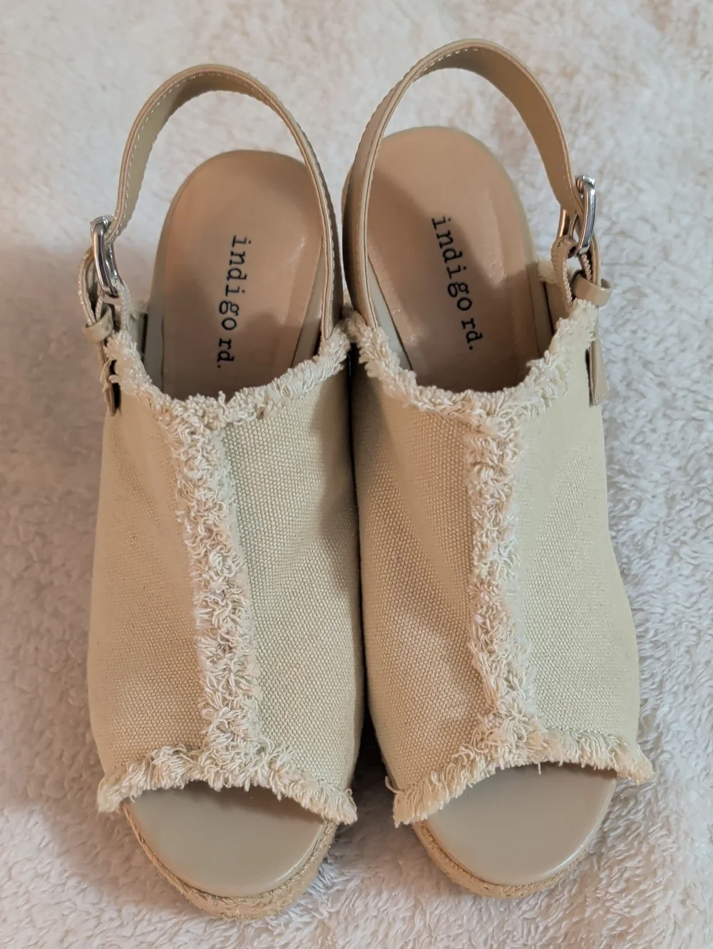 Women's Indigo Rd. Harris Canvas Espadrille Platform Wedge Sandals - Size 7.5